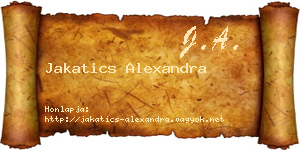 Jakatics Alexandra névjegykártya